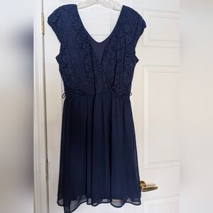Mystic Navy Lace Mini Dress